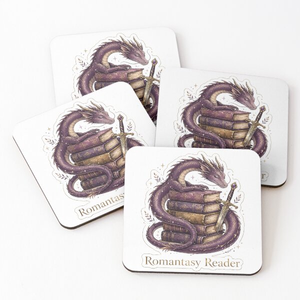 Item preview, Romantasy Reader Dragon Curled Around Books Fantasy Romance Book Lover Gift designed and sold by Funky Mobile Studio.