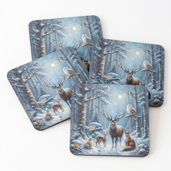 Item preview, Winter Forest Animals in Snow designed and sold by Sybille-Yates.