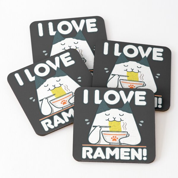Item preview, I Love Ramen Kawaii Chubby Noodle Cat Japanese Food designed and sold by BUNNIES-EL.