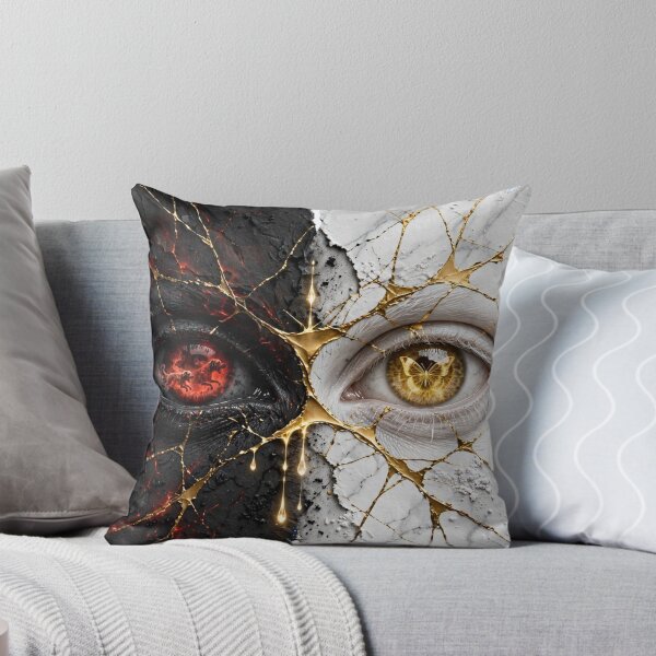 Item preview, Duality of Fire and Ice Abstract Surreal Eye Emblem designed and sold by  One City Two Children Studio.