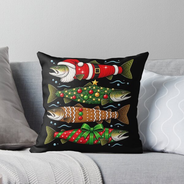 Item preview, Festive Christmas Fish with Santa Hat and Decorations designed and sold by rafaeltto.