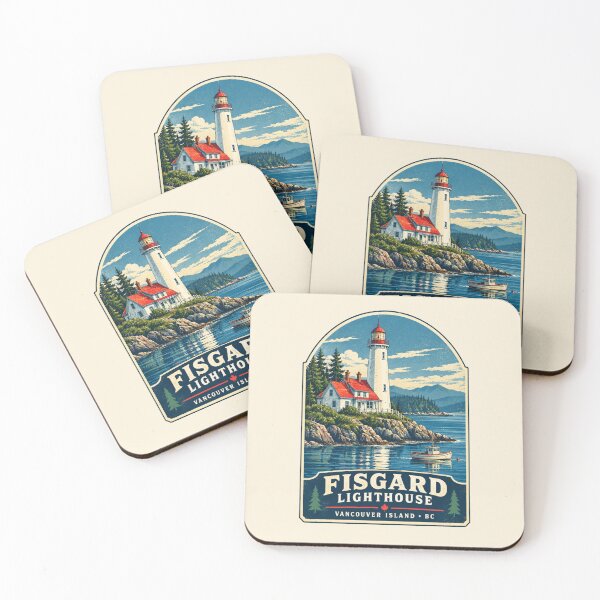 Item preview, Fisgard Lighthouse British Columbia Vintage Travel Poster | Pacific Northwest Coastal Heritage Design designed and sold by Globalcitytees.