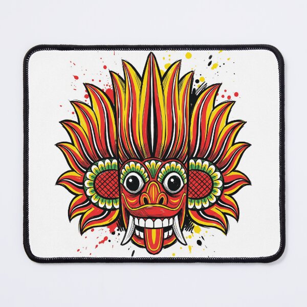 Item preview, Gini Raksha Fire Devil Mask Red Yellow Sri Lanka designed and sold by Merch by Das Design Studio.