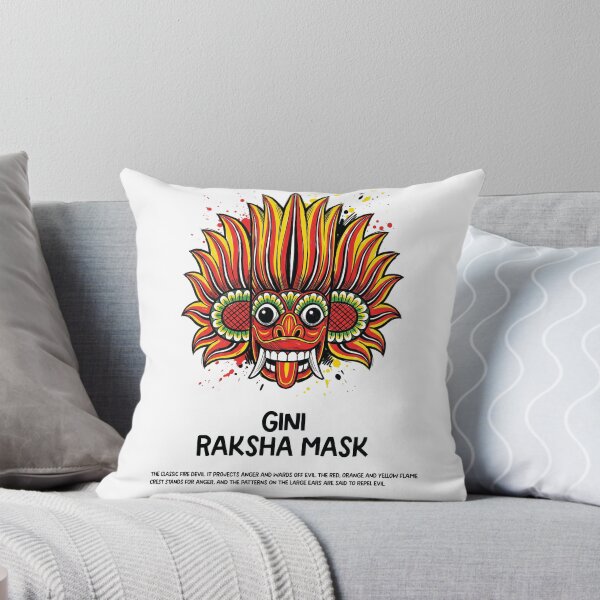 Item preview, Gini Raksha Fire Devil Mask Red Yellow Sri Lanka designed and sold by Merch by Das Design Studio.