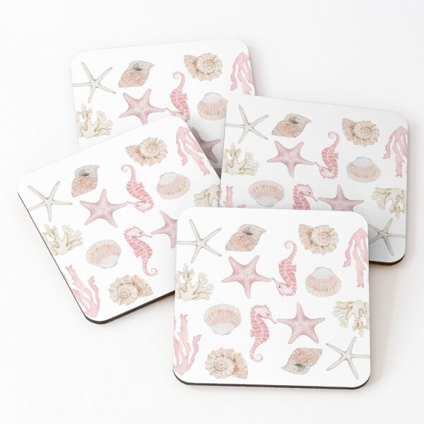 Item preview, Pastel Ocean Shells and Sea Creatures Watercolor Aesthetic designed and sold by LunaVales.