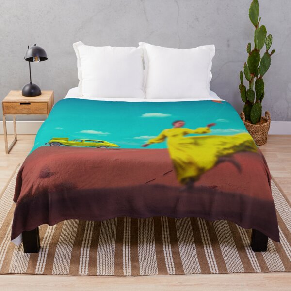 Item preview, Surreal Woman in Yellow Dress Flying Dragon Kite in Red Desert designed and sold by Vizerskaya.