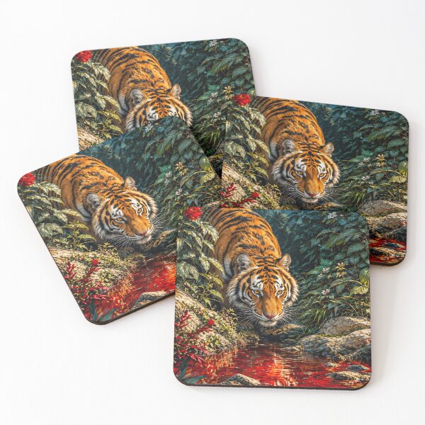 Item preview, Bengal Tiger in the Crimson Jungle designed and sold by Curio Meridian.