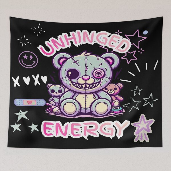 Item preview, Unhinged Energy Y2K Alt Kawaii Zombie Teddy Bear Aesthetic Graphic designed and sold by Side By Side Studio.