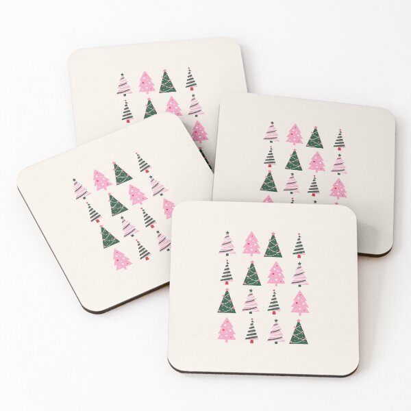 Item preview, Pink and Green Christmas Trees Pattern | Cute Retro Holiday Design designed and sold by Magic Love Art Print.