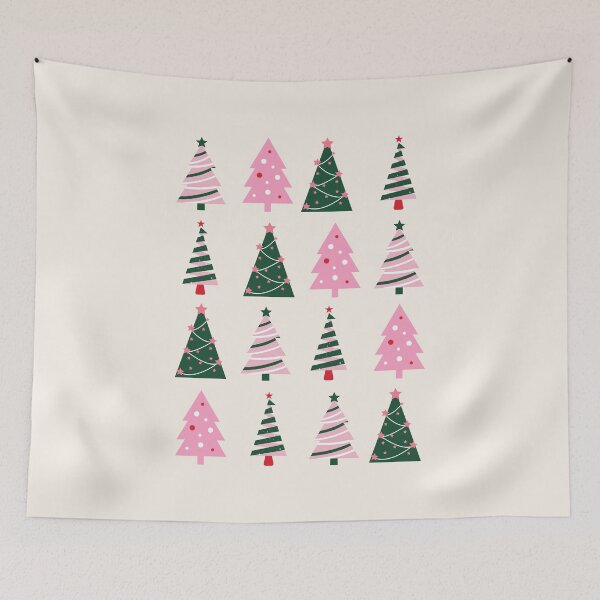 Item preview, Pink and Green Christmas Trees Pattern | Cute Retro Holiday Design designed and sold by Magic Love Art Print.