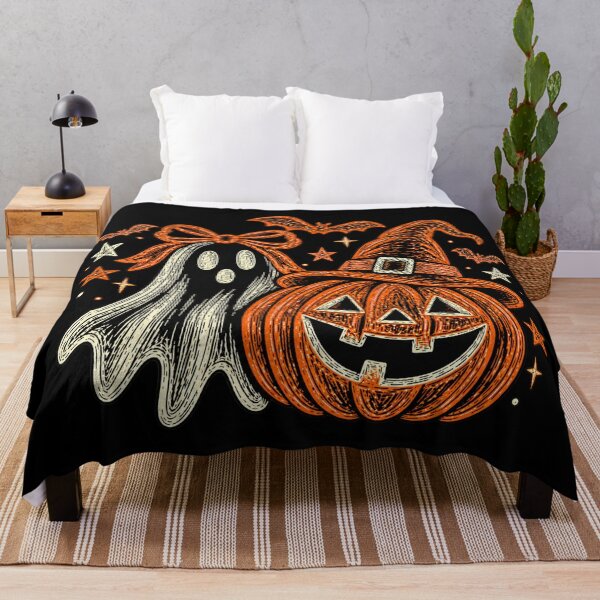 Item preview, Halloween Ghost and Witch Hat Pumpkin Sketch designed and sold by Suzu Comena.