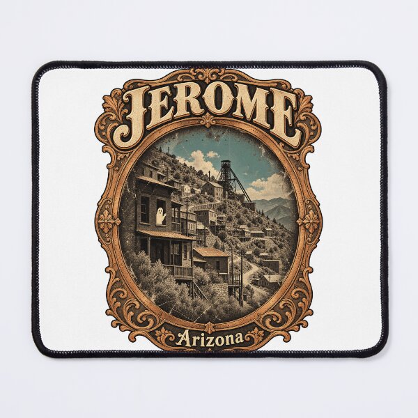 Item preview, Jerome Arizona Historic Mining Town Tintype Cleopatra Hill Vintage Travel Souvenir designed and sold by North Shore Prints.