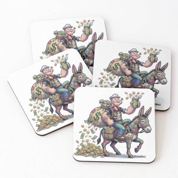 Item preview, Urban Sailor & Donkey Fortune - Street Art Wealth & Spinach Power- Plushiworld designed and sold by PLUSHIWORLDtm.
