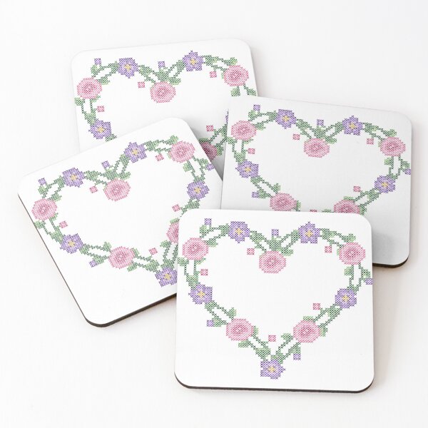Item preview, Floral Cross Stitch Heart designed and sold by Officialgrannychic.