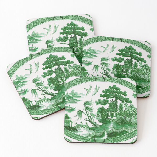 Item preview, Green Willow Chinoiserie Pagoda Garden Platter designed and sold by Fani*.