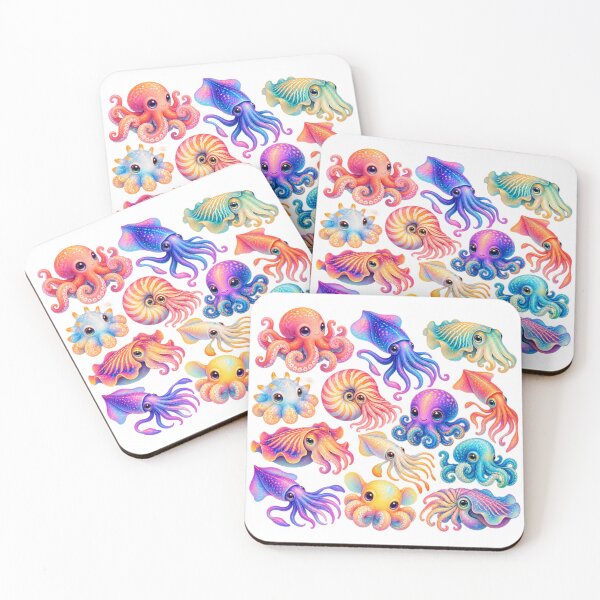 Item preview, Whimsical Kawaii Cephalopod Friends designed and sold by ZayCreates.