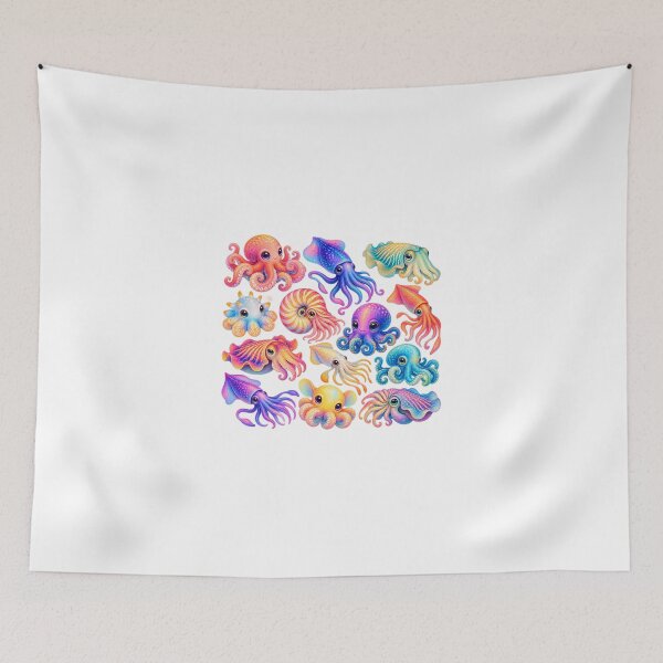 Item preview, Whimsical Kawaii Cephalopod Friends designed and sold by ZayCreates.