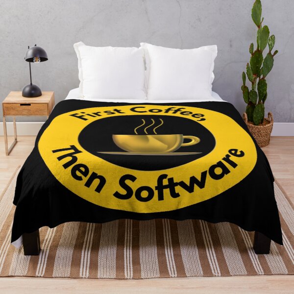 Item preview, First Coffee Then Software Funny IT Programmer Quote designed and sold by TheArtisticJump .