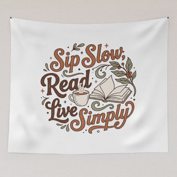 Item preview, Sip Slow Read Deep Live Simply Typography designed and sold by Coffread.