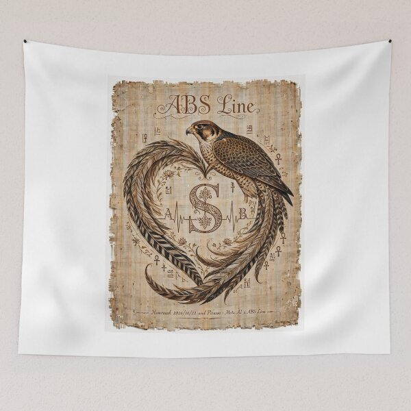 Item preview, ABS Line Vintage Falcon Heart Papyrus Art designed and sold by Ahmadhamroush.