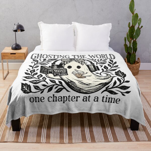 Item preview, Halloween Ghost Reading with Headphones and Drink designed and sold by Gargamal.