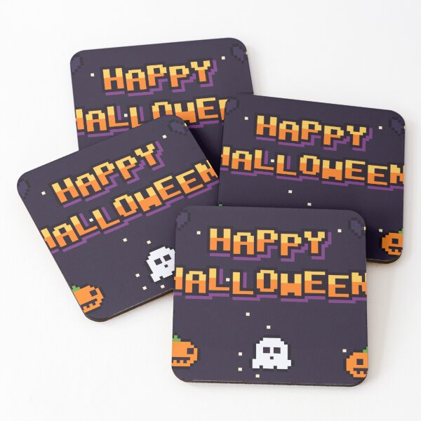 Item preview, Happy Halloween Pixel Art | Retro 8-Bit Pumpkins, Ghost and Bats designed and sold by suawu.