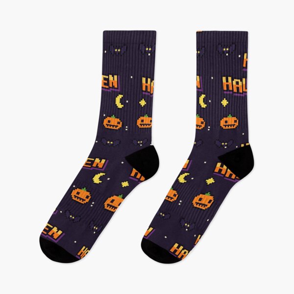Item preview, Happy Halloween Pixel Art | Retro 8-Bit Pumpkins, Ghost and Bats designed and sold by suawu.