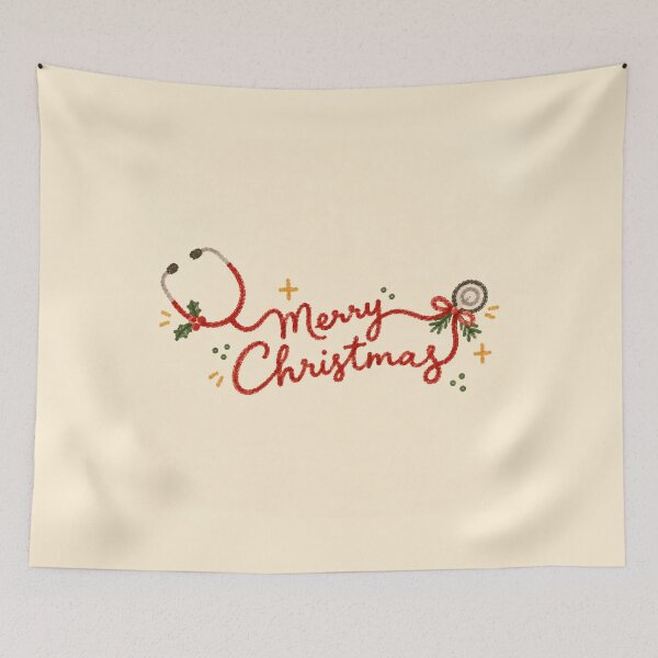 Item preview, Merry Christmas Medical Nurse Stethoscope Holiday Illustration designed and sold by Islabonita..