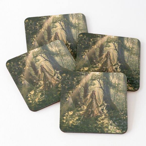 Item preview, A beautiful Dryad emerging gracefully from the trunk of an ancient oak tree within an enchanted forest bursting with life, Fantasy & Mythological Creatures designed and sold by CDC40.