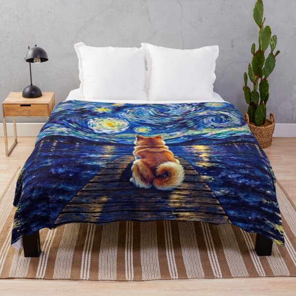 Item preview, Funny Shiba Inu Starry Night Painting Bridge Star Mom Dad Kids designed and sold by FurryHavenPH.