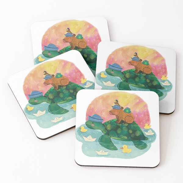 Item preview, Cute sailing Adeventure!  A cute sailing crew featuring a Turtle, Capybara, Bird, and Frog plus adoreable ducks! designed and sold by SplodgeBlossom Illustration.
