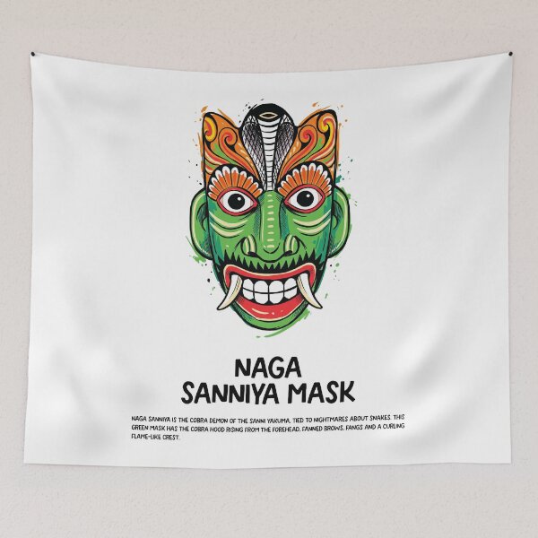 Item preview, Naga Sanniya Cobra Sanni Mask Green Sri Lanka Art designed and sold by Merch by Das Design Studio.