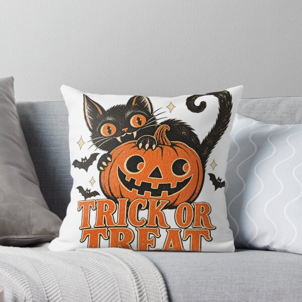 Item preview, Vintage Trick or Treat Black Cat and Pumpkin designed and sold by T-Motive.