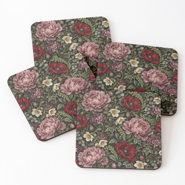 Item preview, Victorian Funeral Garden – Dark Peony and Poppy Pattern designed and sold by Lichtisign.