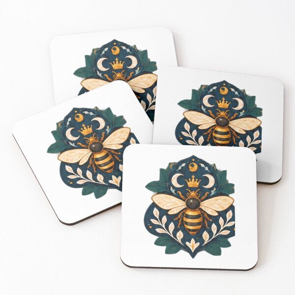 Item preview, Queen Bee with Crown and Crescent Moons designed and sold by H. Doucette Studio.