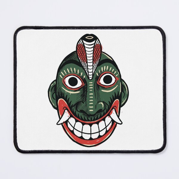 Item preview, Naga Sanniya Dark Green Cobra Mask Sri Lanka Art designed and sold by Merch by Das Design Studio.