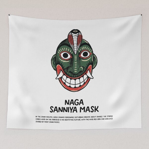 Item preview, Naga Sanniya Dark Green Cobra Mask Sri Lanka Art designed and sold by Merch by Das Design Studio.