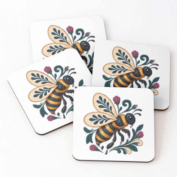 Item preview, Flying Folk Art Bumblebee with Flourishes designed and sold by H. Doucette Studio.