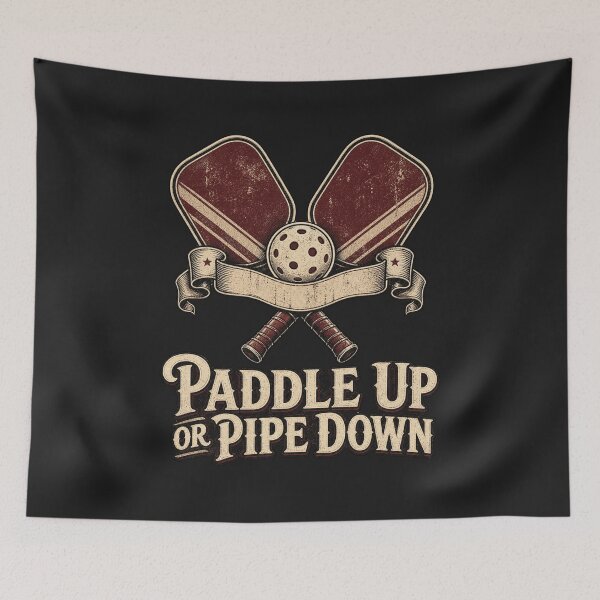 Item preview, Paddle Up Or Pipe Down Shirt, Funny Pickleball T-Shirt, Competitive Pickleball Tee, Pickleball Gift Shirt, Vintage Crossed Paddles Graphic designed and sold by TshirtsLabs.
