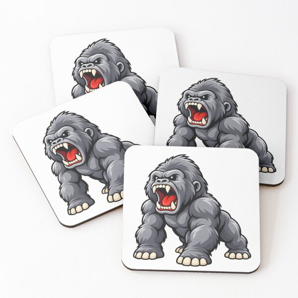 Item preview, Fierce Roaring Cute Baby Gorilla Illustration designed and sold by ROARSOME DESiGNS.