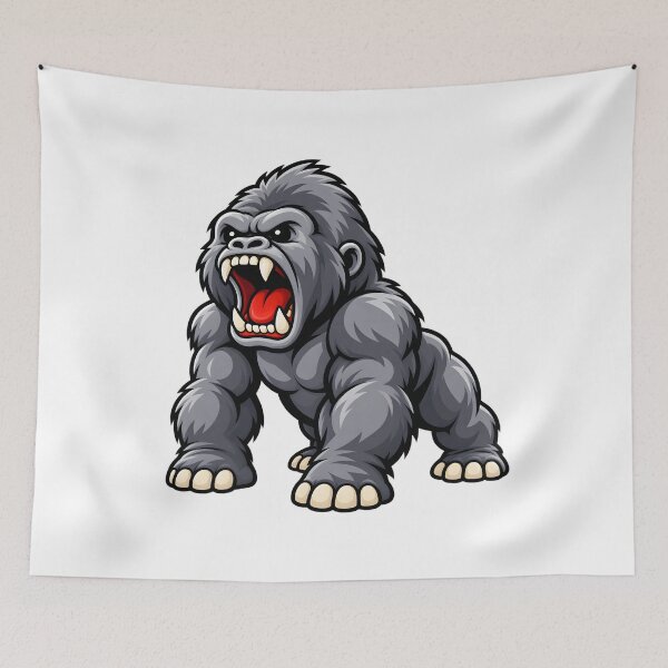 Item preview, Fierce Roaring Cute Baby Gorilla Illustration designed and sold by ROARSOME DESiGNS.
