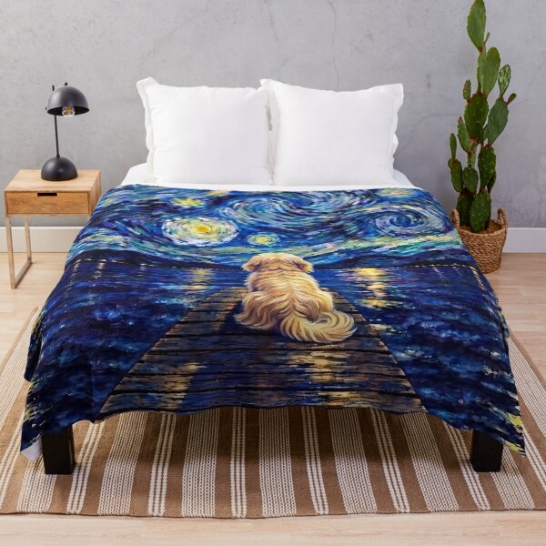 Item preview, Funny Soft Coated Wheaten Terrier Starry Night Painting Bridge Star Mom Dad Kids designed and sold by FurryHavenPH.