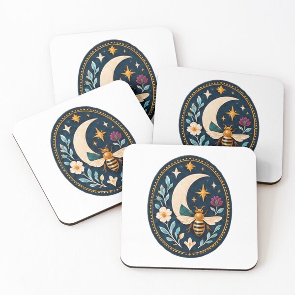 Item preview, Celestial Bee with Crescent Moon and Stars designed and sold by H. Doucette Studio.