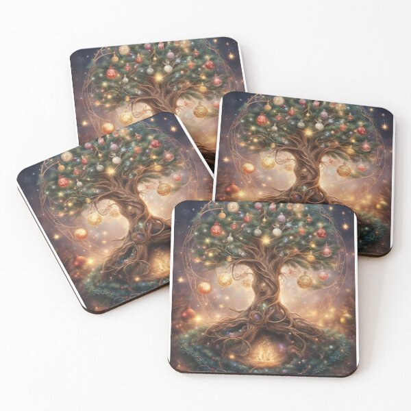 Item preview, Mystical Celestial Christmas Tree of Life Glowing Art designed and sold by pinkal.