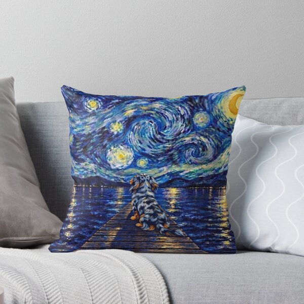 Item preview, Funny Tri Merle Dachshund Starry Night Painting Bridge Star Mom Dad Kids designed and sold by FurryHavenPH.