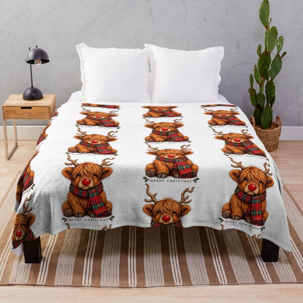 Item preview, Festive Highland Cow Christmas Reindeer designed and sold by SMalcolmDesigns.