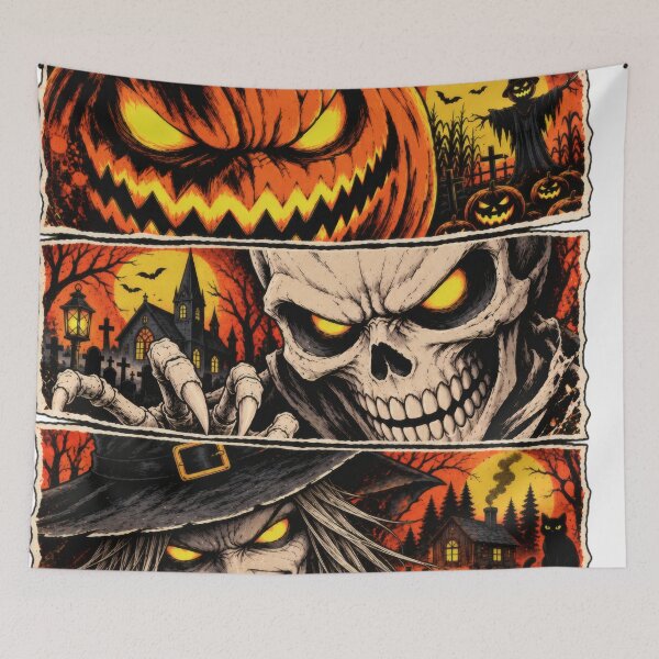 Item preview, Four Faces of Halloween — Horror Manga Panels designed and sold by Azagthoth.