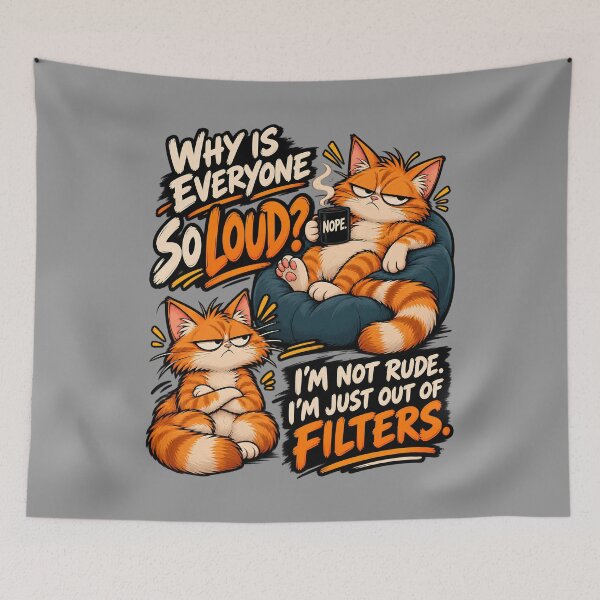 Item preview, Grumpy Cat Introvert Humor – Why Is Everyone So Loud? designed and sold by mostanesta.