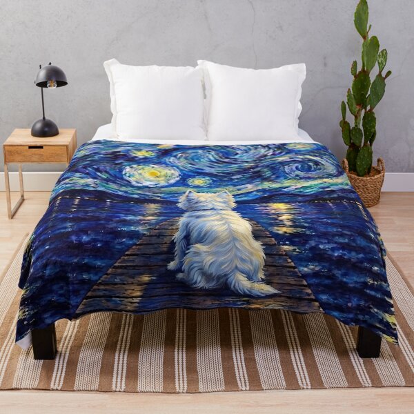Item preview, Funny West Highland White Terrier Westie Starry Night Painting Bridge Star Mom Dad Kids designed and sold by FurryHavenPH.