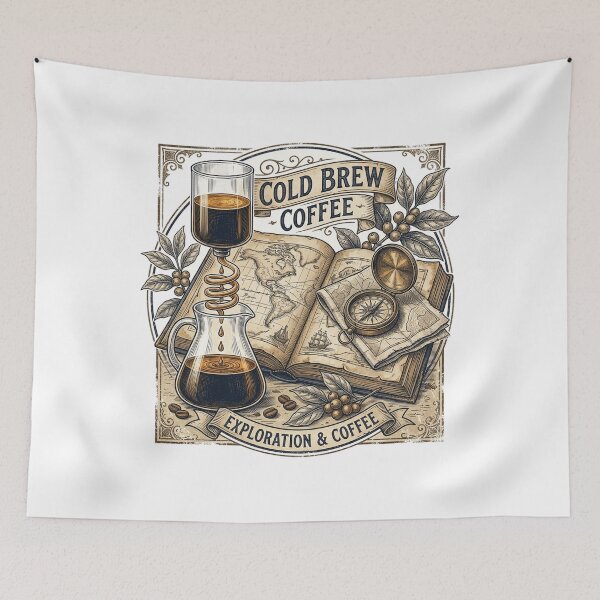 Item preview, Cold Brew Coffee And Vintage World Atlas designed and sold by Coffread.